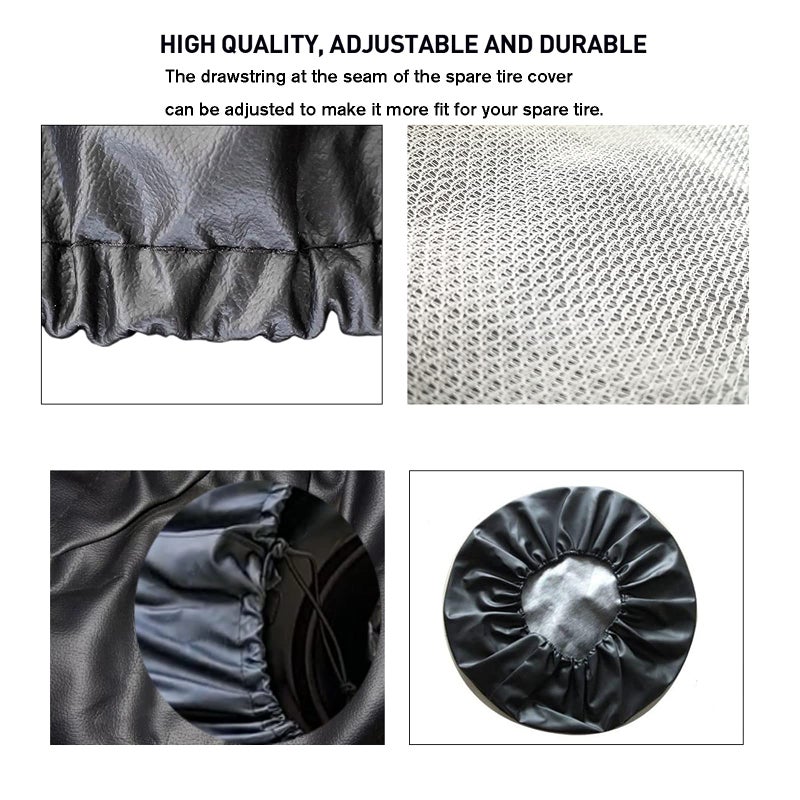 ICWEIMEI Spare Tire Cover Fit for Your SUV, Jeep, RV, Trailer, Truck, Waterproof Dust-Proof PVC Leather Tire Covers (16 inch for Diameter 29.92â€ - 31.10â€) - Image 5
